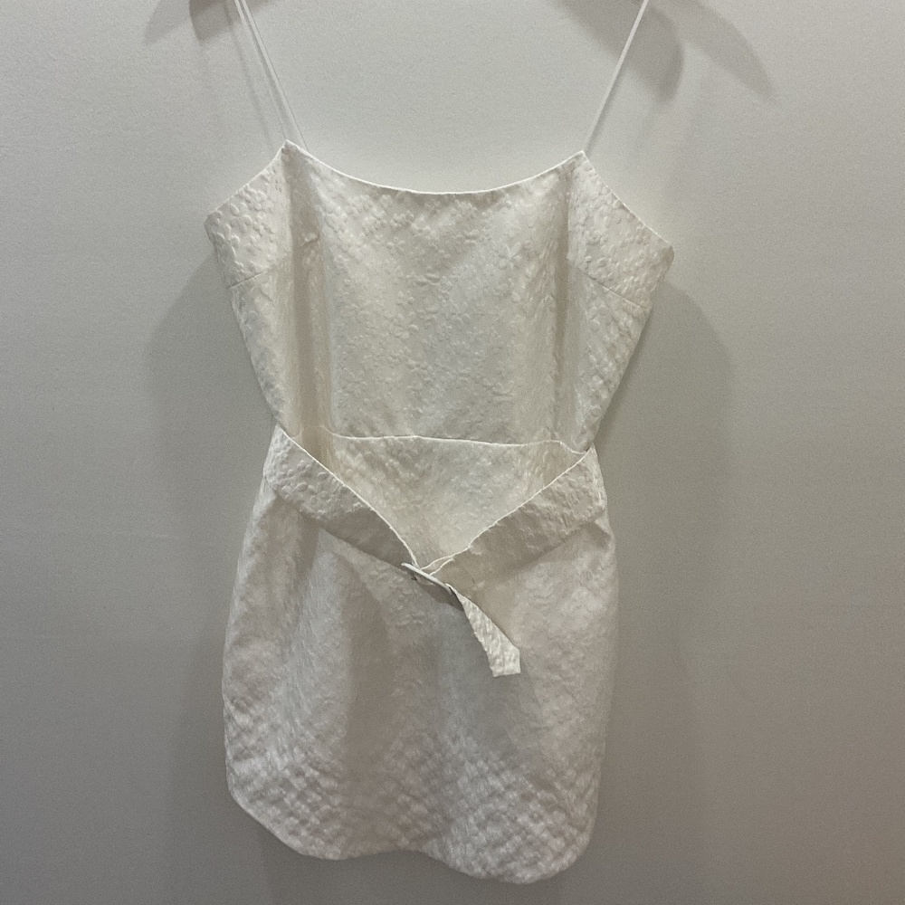 Amanda Uprichard—M—Strapless mini dress w attached belt